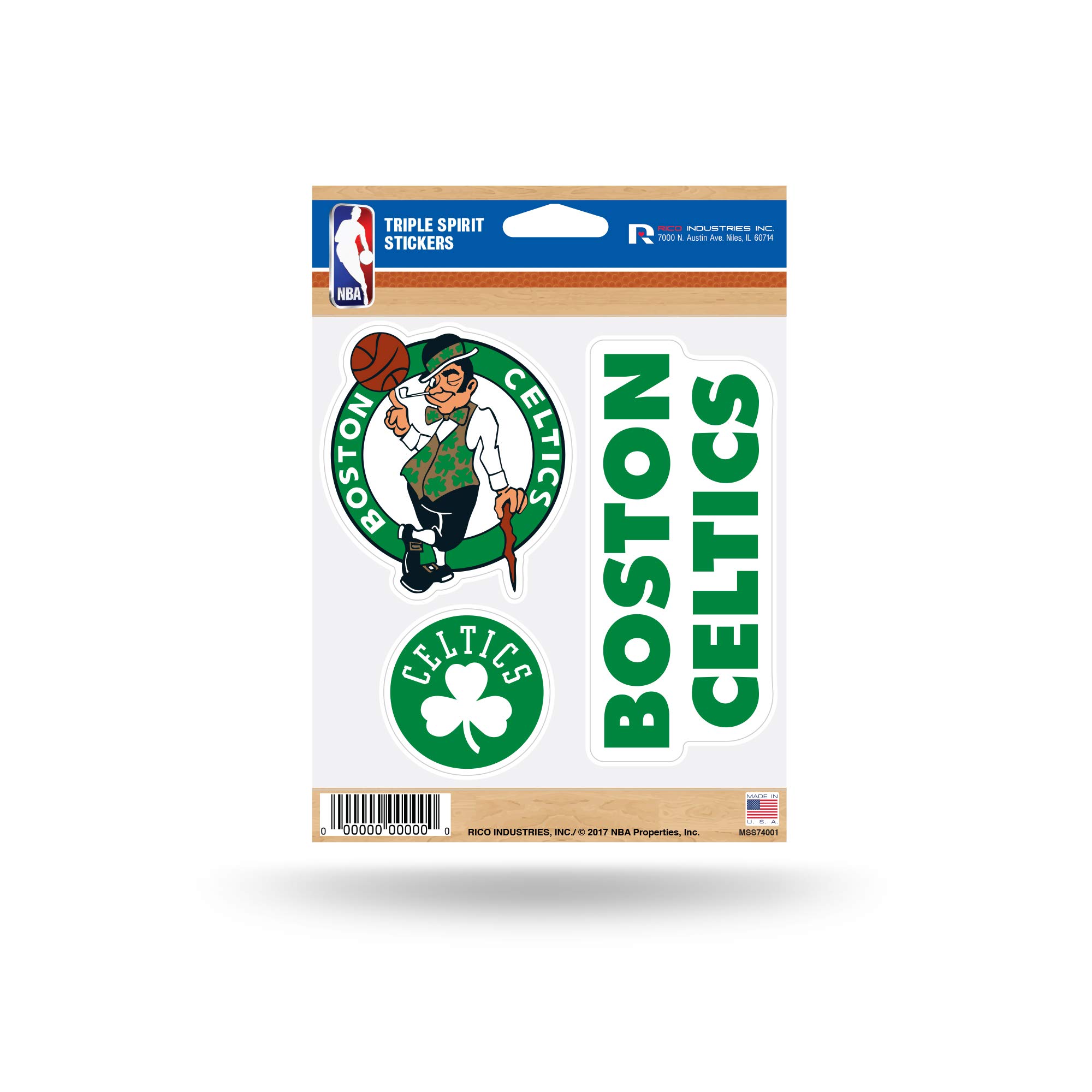 Rico Industries NBA Fan Shop Die Cut 3-Piece Triple Spirit Sticker Sheet One Size Team Color