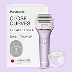Panasonic Electric Shaver for Women, Cordless 4-Blade Shaver, Bikini Attachment, Pop-Up Trimmer, Wet Dry Operation - ES-AWL8AV (Purple)