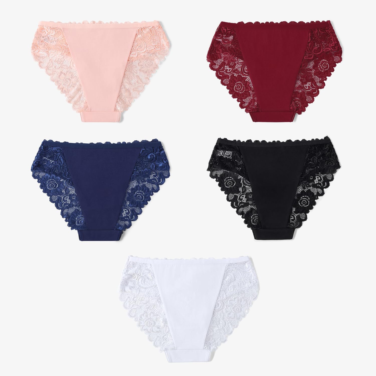 everyjoys Sexy Underwear Lace Panties for Women Bikini Underwear Hipster Underpants Lace Soft Breathe Briefs Multipack 5-Pack - Image 5