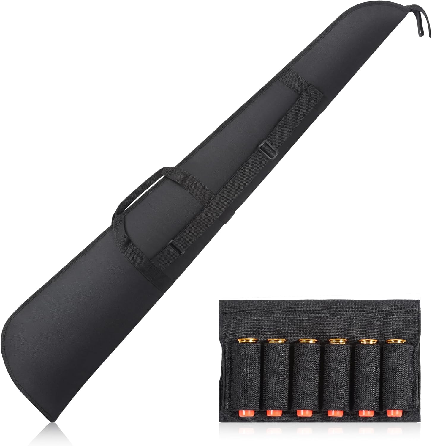 52" Shotgun Case with Buttstock Shell Holder, Thick Padded Rifle Bag for Scoped Rifles & Shotguns, Soft Scoped Rifle Case with Adjustable Shoulder Strap for Scoped Long Guns, Tactical Gun Storage