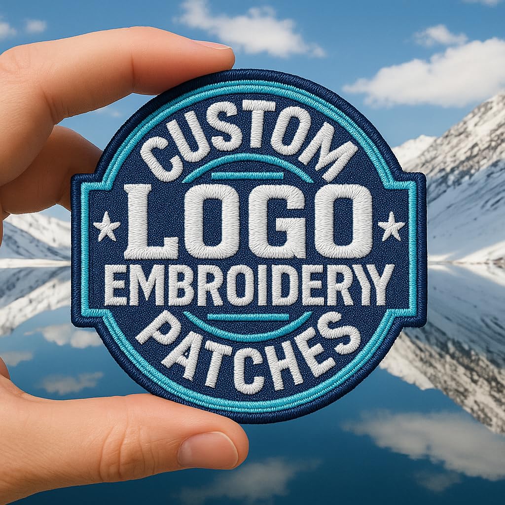 Pack of 2 Custom Embroidery Patch, Personalized Embroidered Logo Design for J...