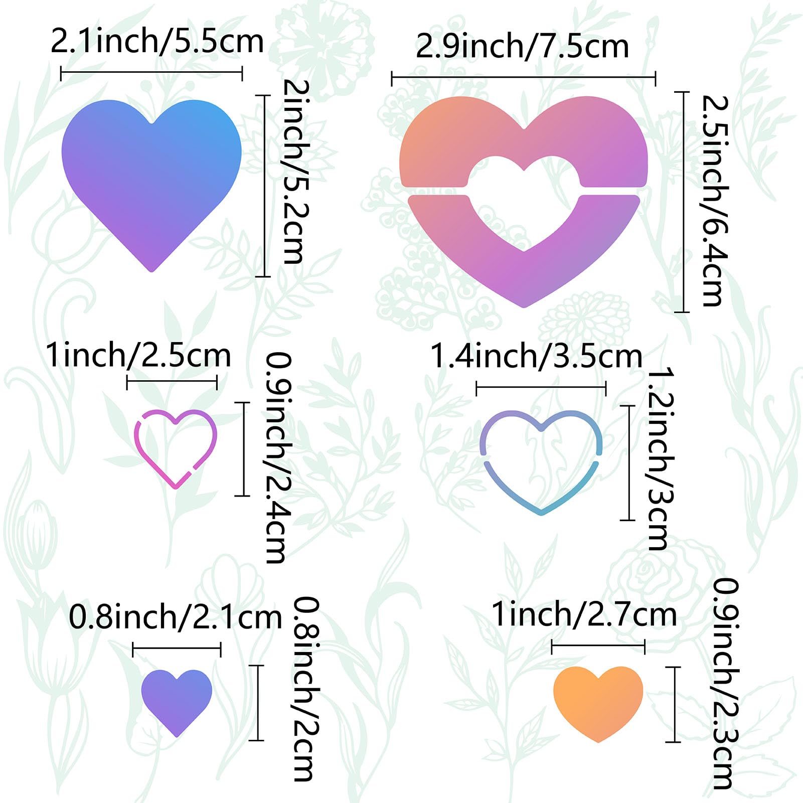 GORGECRAFT 2 Styles Love Heart Metal Stencil Reusable Hearts Stainless Steel Journal Jewelry Shape Template for Making Earrings Wood Burning Scrapbooking Canvas Furniture Pyrography Engraving Crafts - Image 3