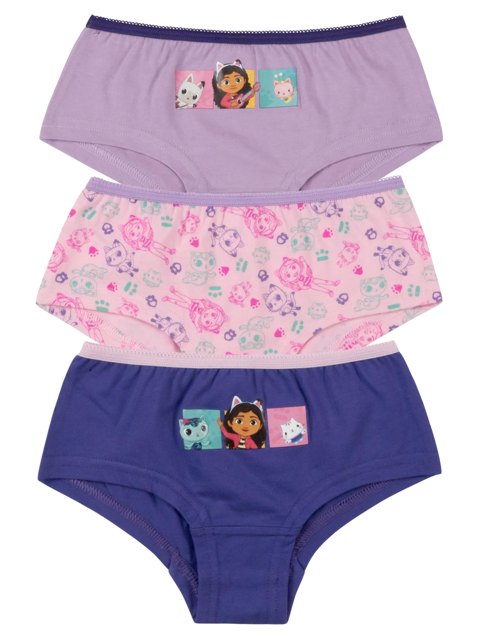 United Labels Girls Purple/Pink Gabby's Dollhouse Panties For - Children's Briefs Underwear (Pack Of 3), 110-116