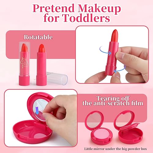 Miniatura 4 de Maquillaje de unicornio para niños pequeños, juego de maquillaje falso para niños, regalo de unicornio para niñas pequeñas de 3, 4, 5, 6 años,