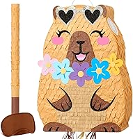 Vista 18 de Piñata plegable de unicornio, suministros para fiesta de cumpleaños, piñata extensible con bate y flecos, decoración de fiesta temática, piñatas