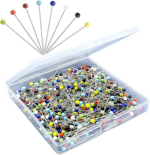 500PCS Sewing Pins for Fabric, Straight Pins with Colored Ball