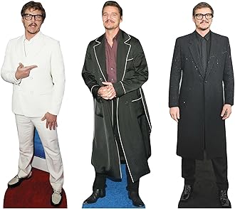 Star Cutouts CS1194 Pedro Pascal Three Pack Shelf Top Cardboard Cutouts Height 32cm - Ideal for Movie Theme, Parties, Birthdays & Fans, Room Decorations & Events