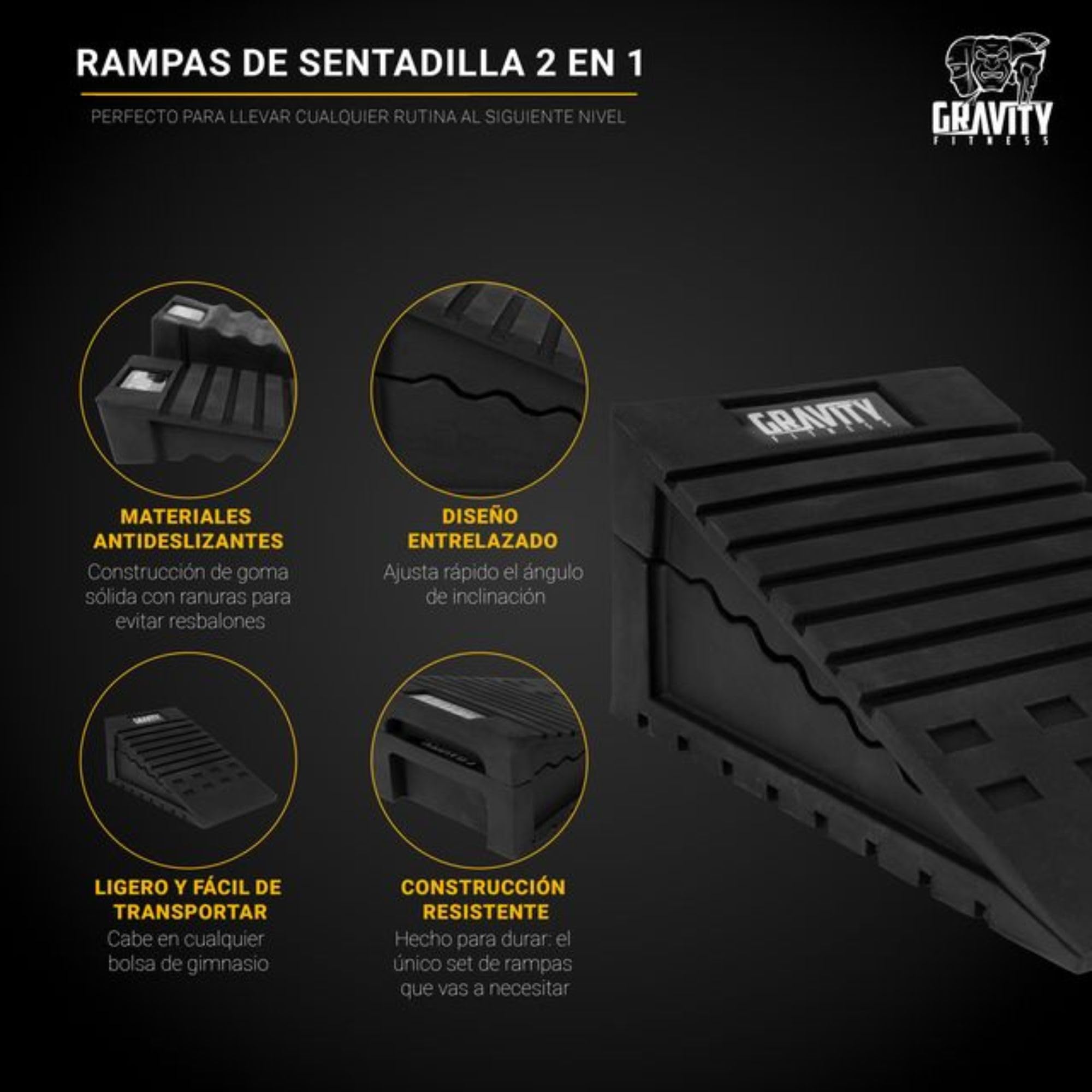 Gravity Fitness Rampas de sentadillas 2 en 1 perfectas para entrenamiento ATG sobre las rodillas