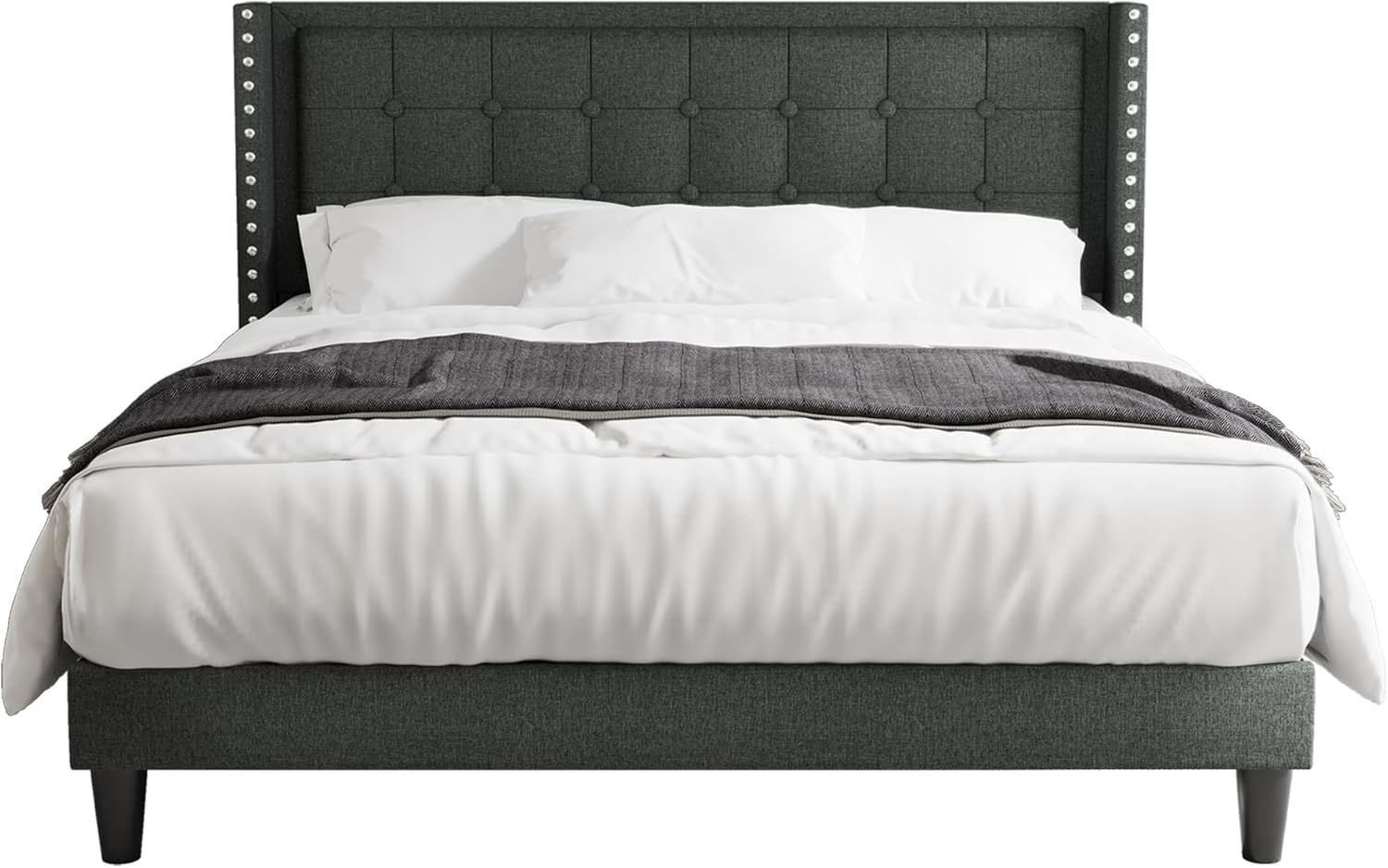 Full Size Bed Frame, Upholstered Platform Bed Frame with