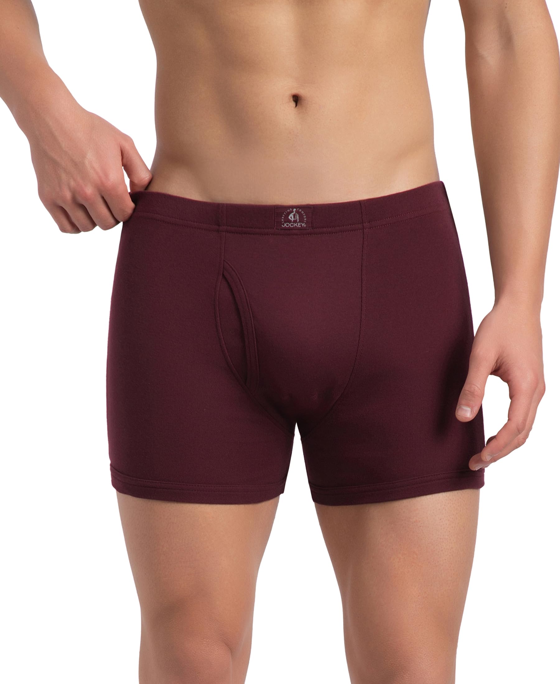 jockey 8008 Men's Super Combed Cotton Rib Solid Boxer Brief with Ultrasoft and Durable Waistband_Port Royale_L-picture-44