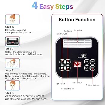 Amazon.com : Fxtiaa LED-Face-Light-Therapy, 7 in 1 Color LED