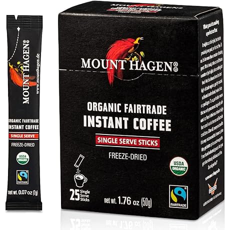 Mount Hagen [25 Count] Single Serve Instant Coffee Packets