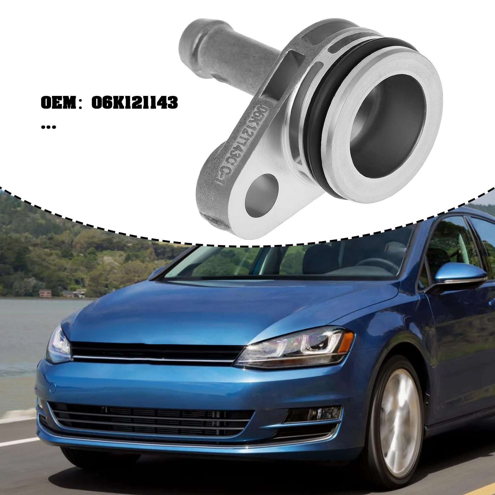 Złączki aluminiowe do samochodowych rur płynu chłodzącego 06K121143 Kompatybilne z VW MQB