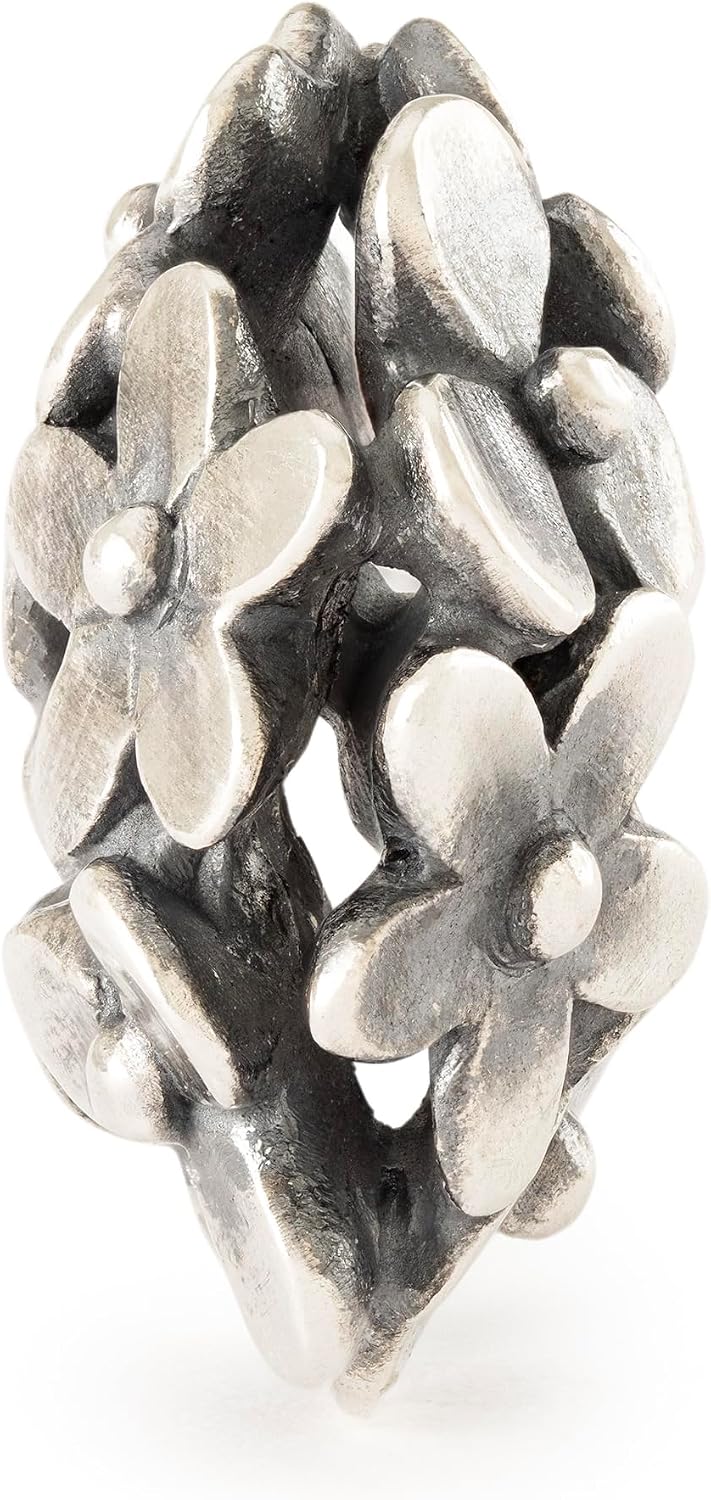 TROLLBEADS Lakeside Petals Bead - Delicate Floral Design for Nature Lovers | Authentic Brand Charm | Sterling Silver | Carpe Diem Collection | Design by Søren Nielsen