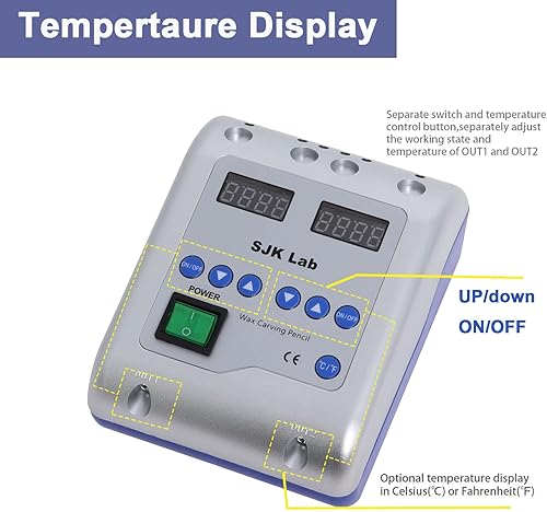 Miniatura 3 de Tallador de cera eléctrico dental con lápiz de tallado de cera, cuchillo para equipo de laboratorio dental, trabajo de cera de joyería, lápices de