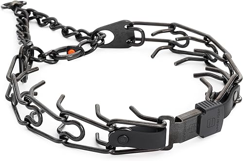 Miniatura 27 de Collar para Perro Herm Sprenger de Acero Inoxidable Negro con Hebilla de Liberación Rápida ClicLock y Inserción de Biothane Collar de Entrenamiento