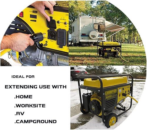 Miniatura 4 de Cable de alimentación de extensión de distribución de generador L14-30P de 50 pies a cuatro 5-20R, cable SJTW de calibre 10 (50 pies)