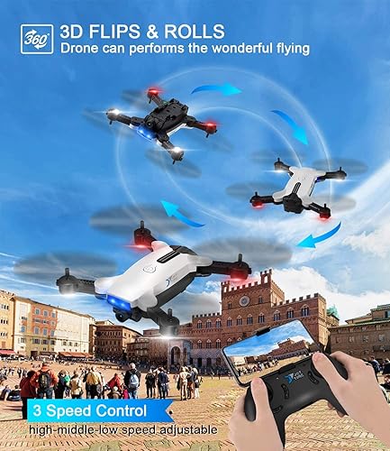 Miniatura 2 de SR926 Drone con cámara, mini dron con cámara HD WIFI FPV 720P para adultos y niños, dron plegable con retención de altitud, modo sin cabeza, una
