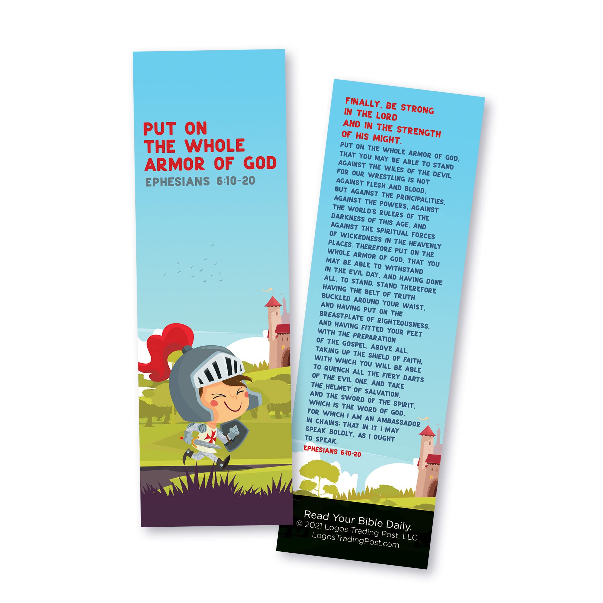 Buy Bible Bookmark for Kids, Put on The Full Armor of God, Pack of 25