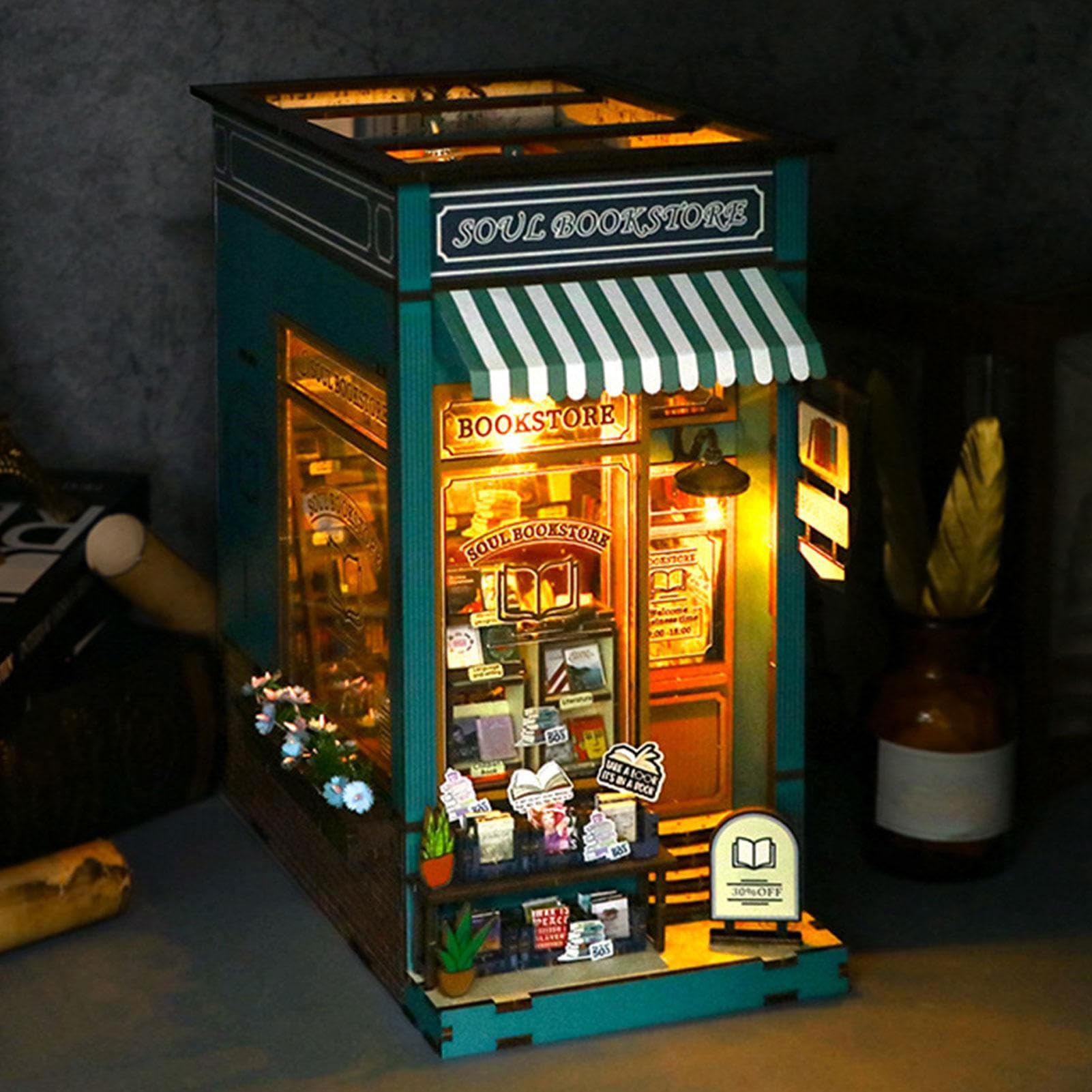 Kit Angolo Lettura Kit Casa In Miniatura | Angolo Illuminato Creativo Per Scrivania Ufficio Casa Studio Giardino Fatato Soggiorno Display Libreria