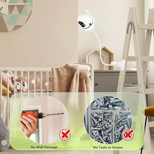 Miniatura 4 de Soporte flexible para monitor de bebé para HelloBaby HB6550HB65HB40HB6339HB66HB6550Pro, ANMEATE SM935E, soporte para cámara de bebé con soporte de