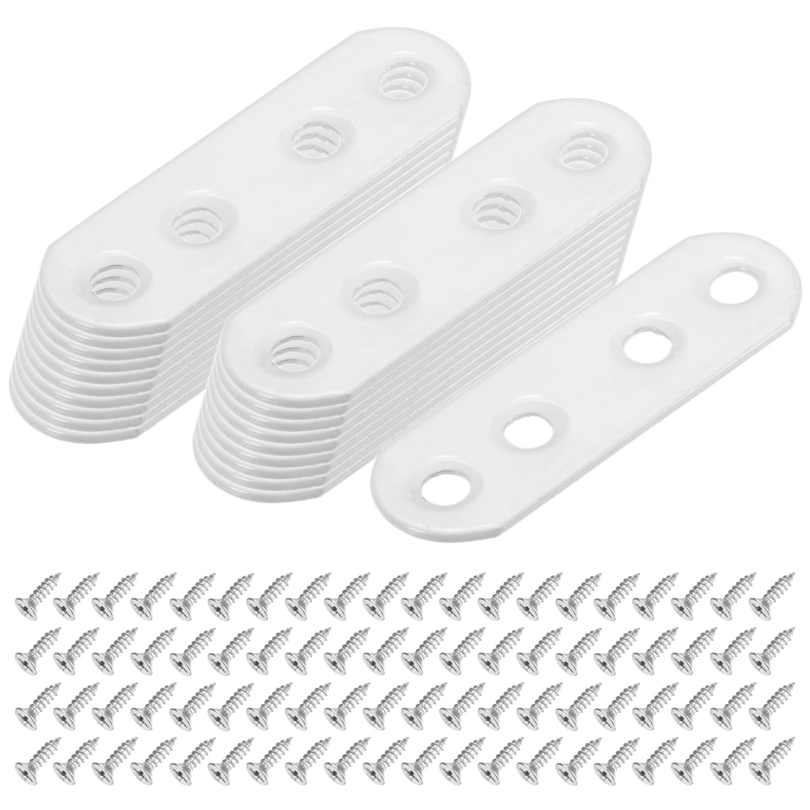 M METERXITY 20-Pack Flat Straight Brackets, 2.17 x 0.71 Inch Flat Bracket Mending for Wood Furniture/ Timber PC Case Holder
