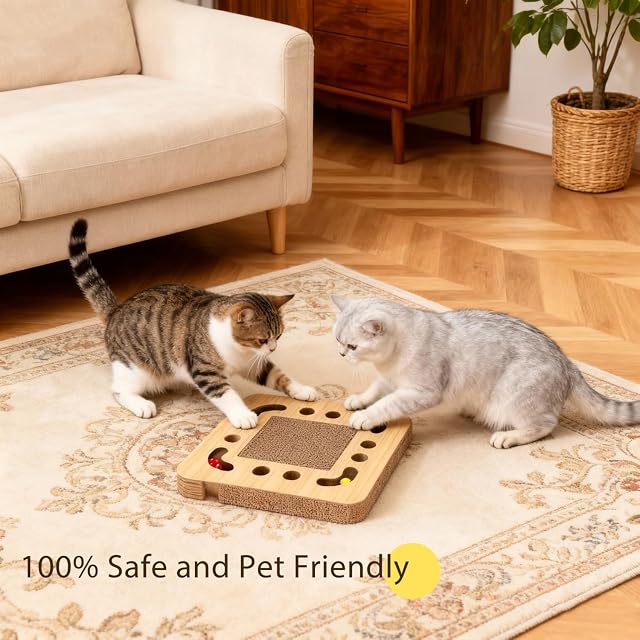 Foto 5 de 7 de Nobleza - Rascador para Gatos， Cartón Ondulado Resistente， Rascador Durable de Doble Cara para Gatos…