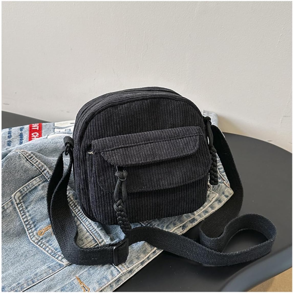 Women's Crossbody Bag Cute Corduroy Shoulder Bag Fashion Aesthetic Small Wallet Bag Adjustable Strap - Image 4