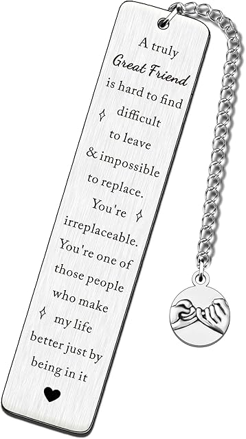 WTOPP Metal Bookmarks Gifts Ideas for Best Friend,Special Thank You Gift for Women,Xmas Birthday Friendship Present for Girls Reader.