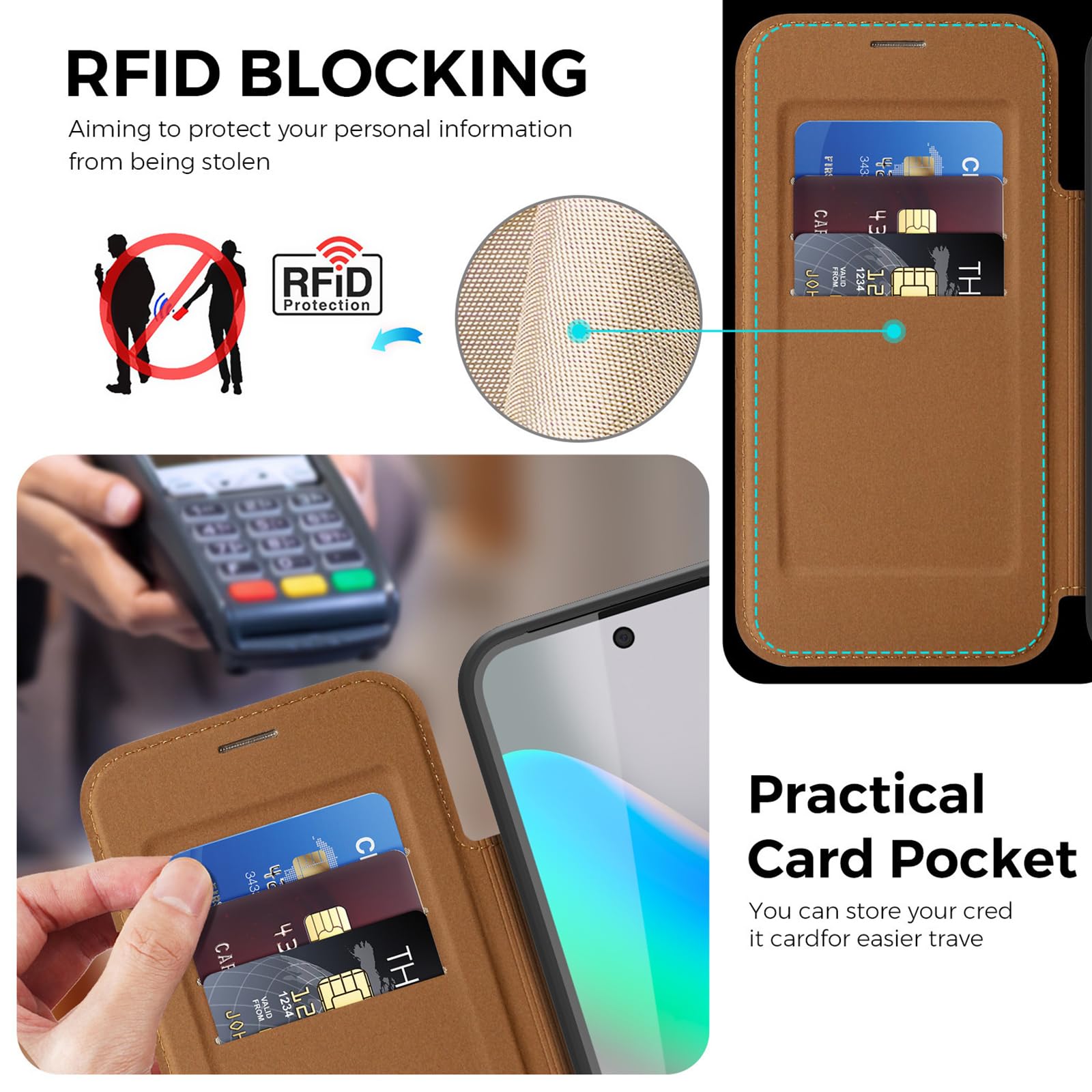 Custodia Per Google Pixel 11 Pro XL/ 11 Pro/ 11, Magnetica Anello Supporto | Portafoglio Flip Cover in Pelle D'epoca Blocco RFID Protezione Completa Caso,Viola,11 Pro