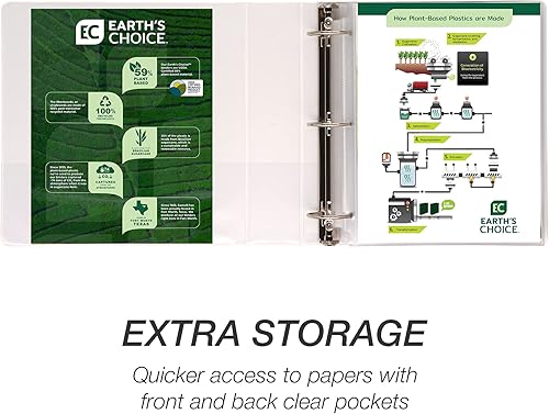 Miniatura 4 de Samsill - Carpeta de anillos redondos de 3 pulgadas, respetuosa con el medio ambiente, con certificado USDA Biobased, colección de moda, 1 inidad,