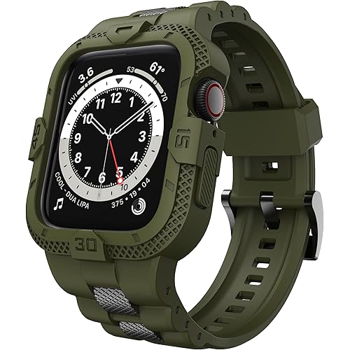 GELISHI Bands Compatible for Apple Watch Band 46mm 45mm 44mm 42mm, Men Sport Rugged Band with Protective Case for Watch Series 11 10 9 8 7/ SE 3/2/1/ Series 6 5 4 3