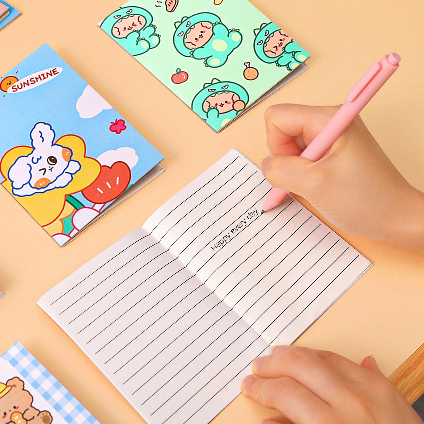 MEIYIFAN 40 Pezzi Mini Quaderno(8,5 x 12 cm), Blocchi per Appunti Tascabili, Carta di Qualità, 16 Stili, 3 Colori, Per Scuola, Ufficio, Viaggi