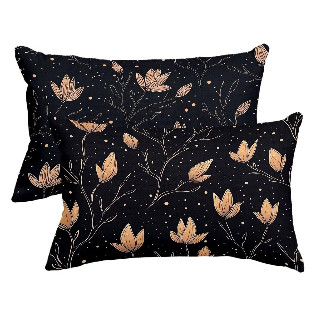 Housse de coussin noir rectangulaire pour deco balcon et terrasse