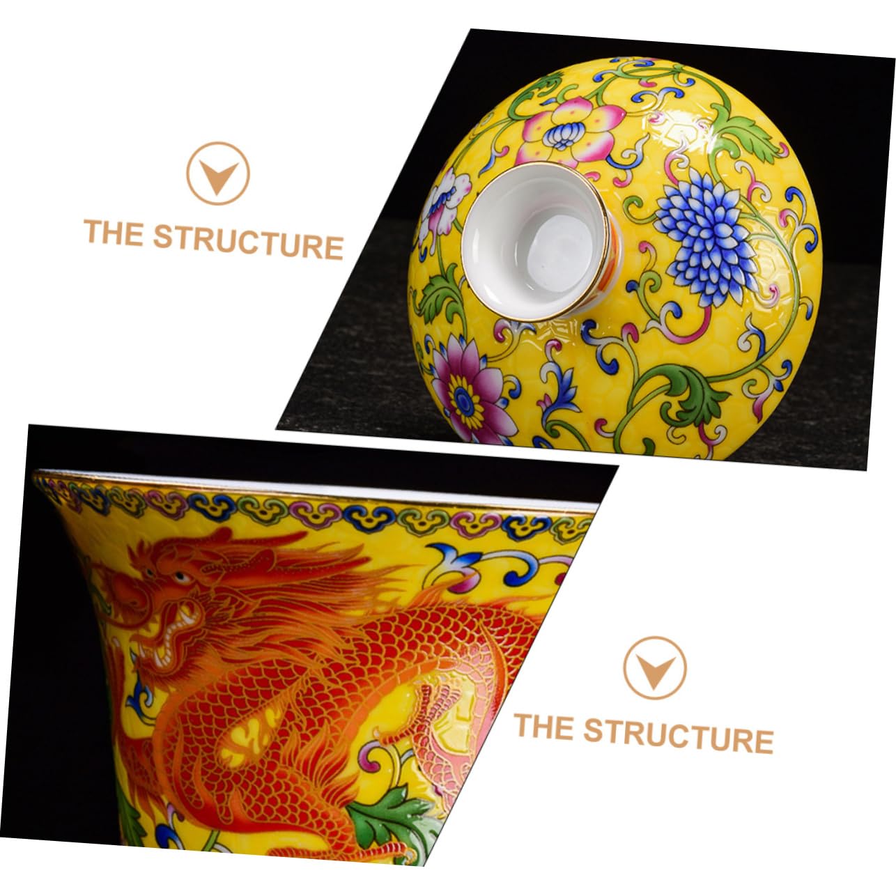 1 Juego de Tazas de té de cerámica de Estilo Chino con platillo Decorativo para reuniones de té y preparación de té de Flores, artesanía Resistente al Calor