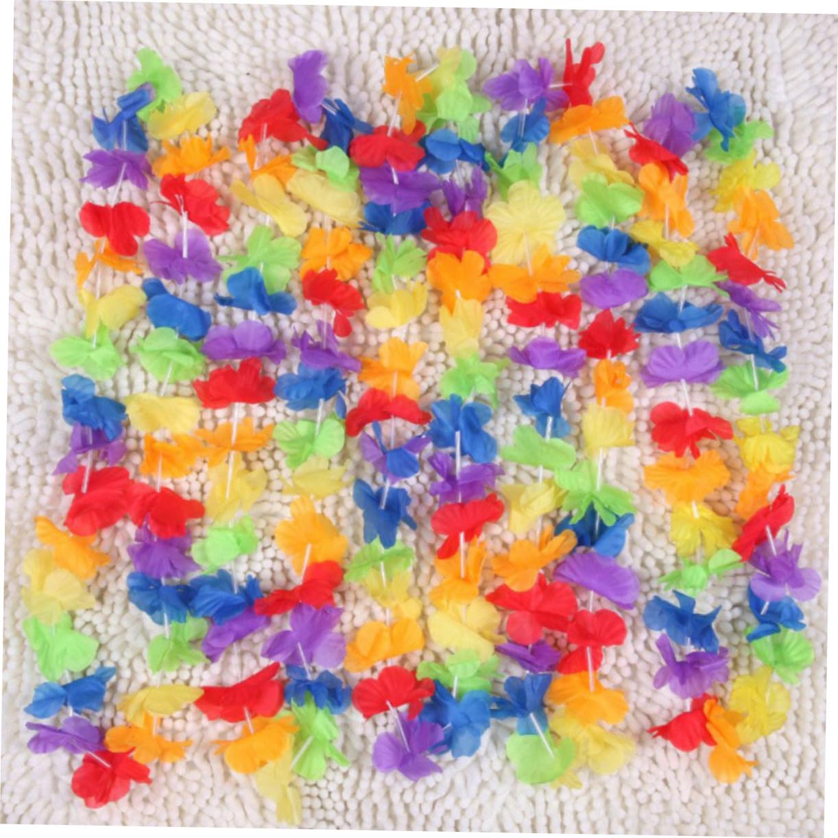 Abaodam 40 Piezas Collar De Flores Hawaianas Guirnalda De Flores Tropicales Decoraciones De Fiesta Luau Collar De Flores De Hula Guirnalda Floral Hawaiana 100 Piezas Las Flores Vestir