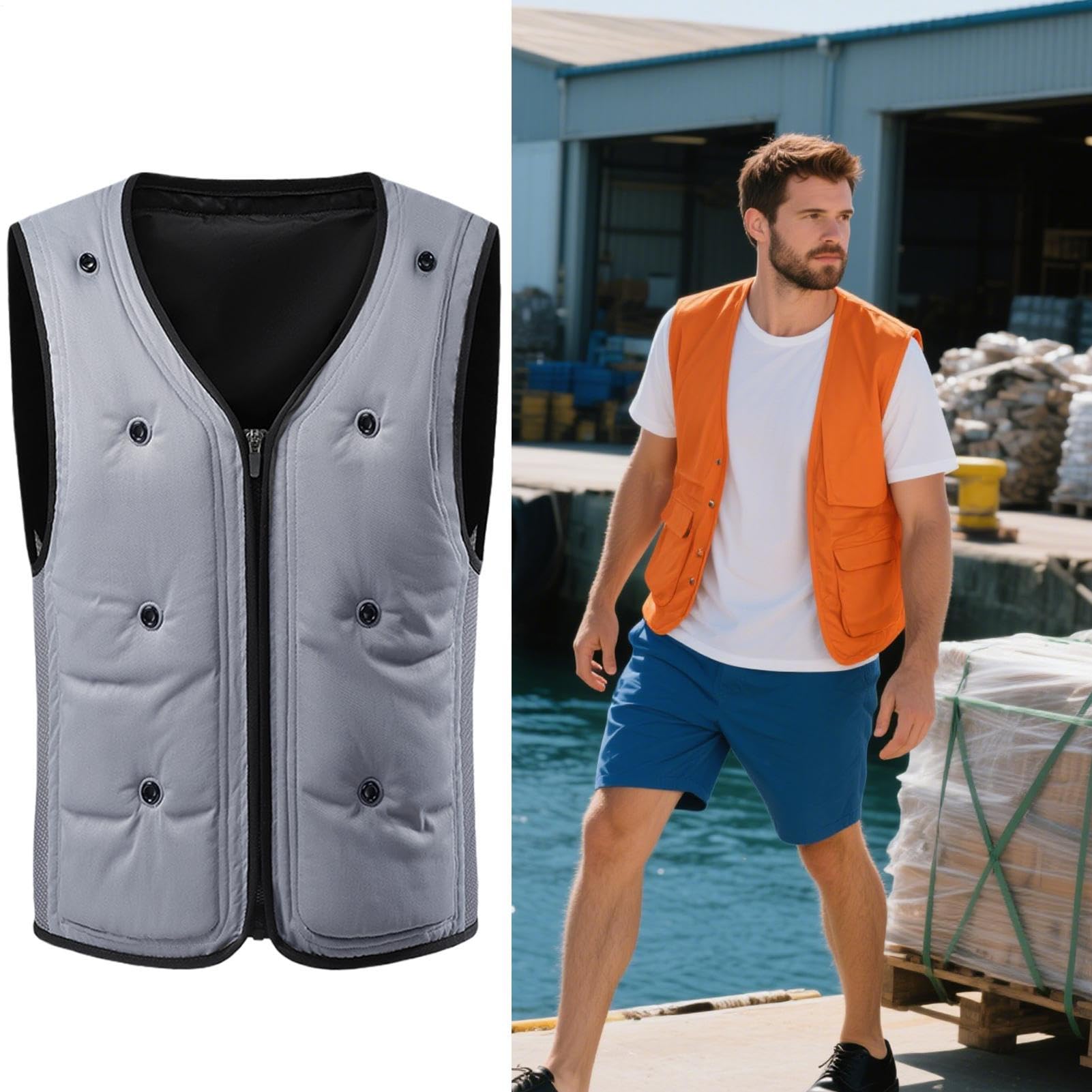 Generico Chaleco refrescante para hombre | Ropa refrescante para climas cálidos y comodidad de verano – Vestido unisex reutilizable para deporte, ciclismo, correr, actividades al aire libre, pesca