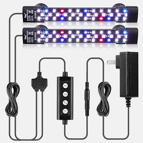 hygger Dual-Channel Controller Submersible Aquarium LED Light, 24/7 Mode Full