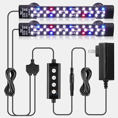 hygger Dual-Channel Controller Submersible Aquarium LED Light, 24/7 Mode Full