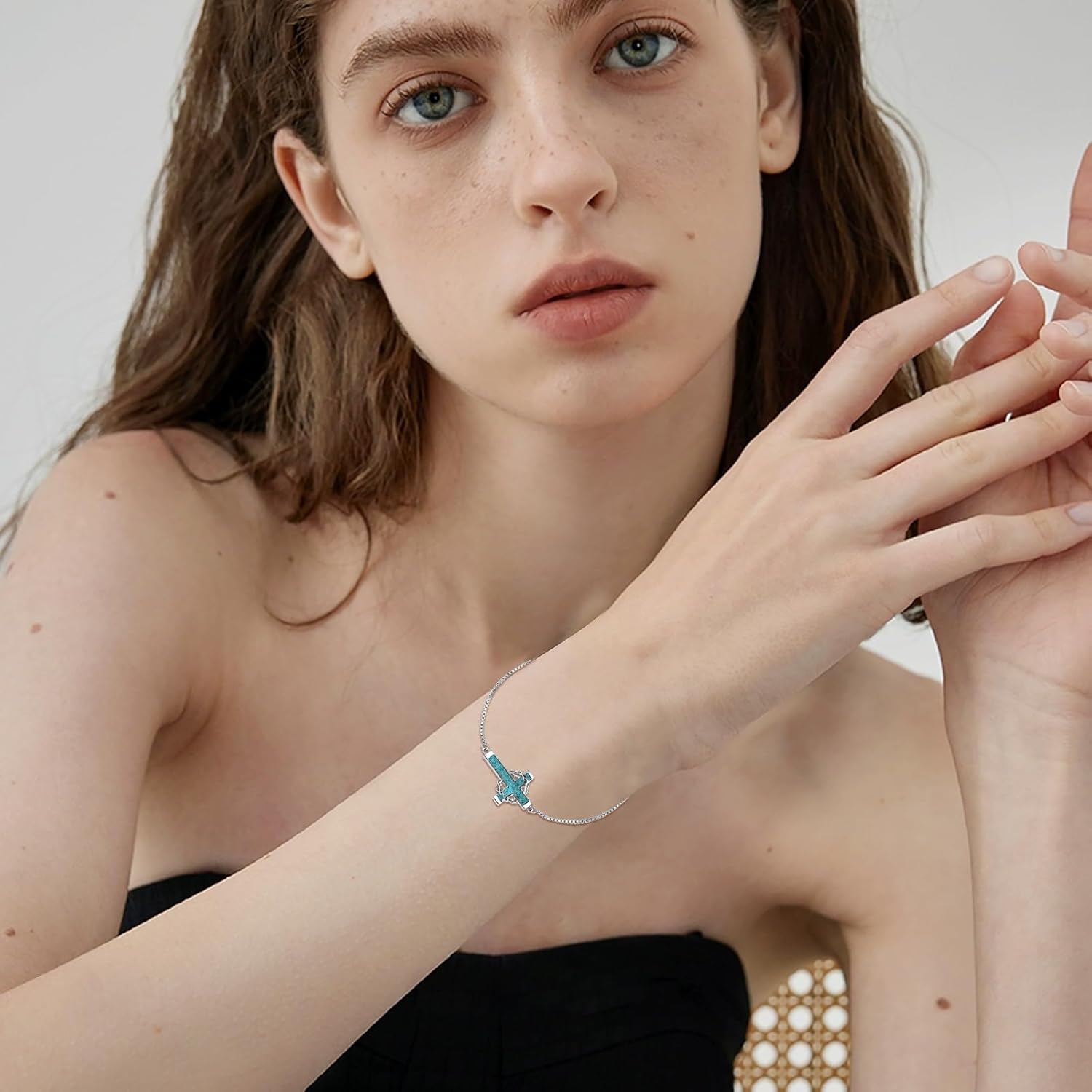 Cross Bracelet for Women 925 Sterling Sliver Crown of Thorns Bracelet Christian Jewelry Religious Gifts for Women Mom Men - Image 3