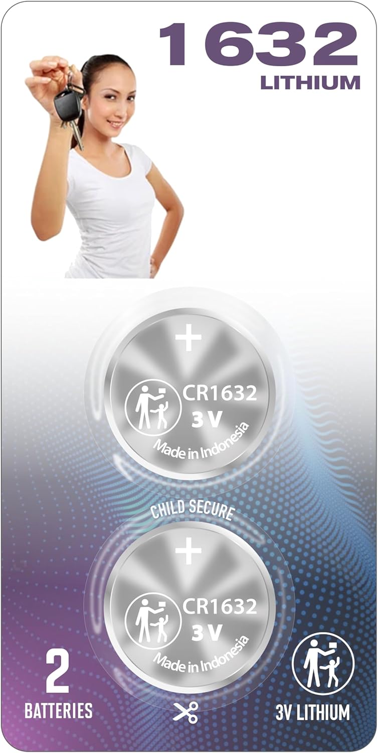 (2 Pack) Remote Key FOB Battery Repair Kit CR1632 1632 OEM