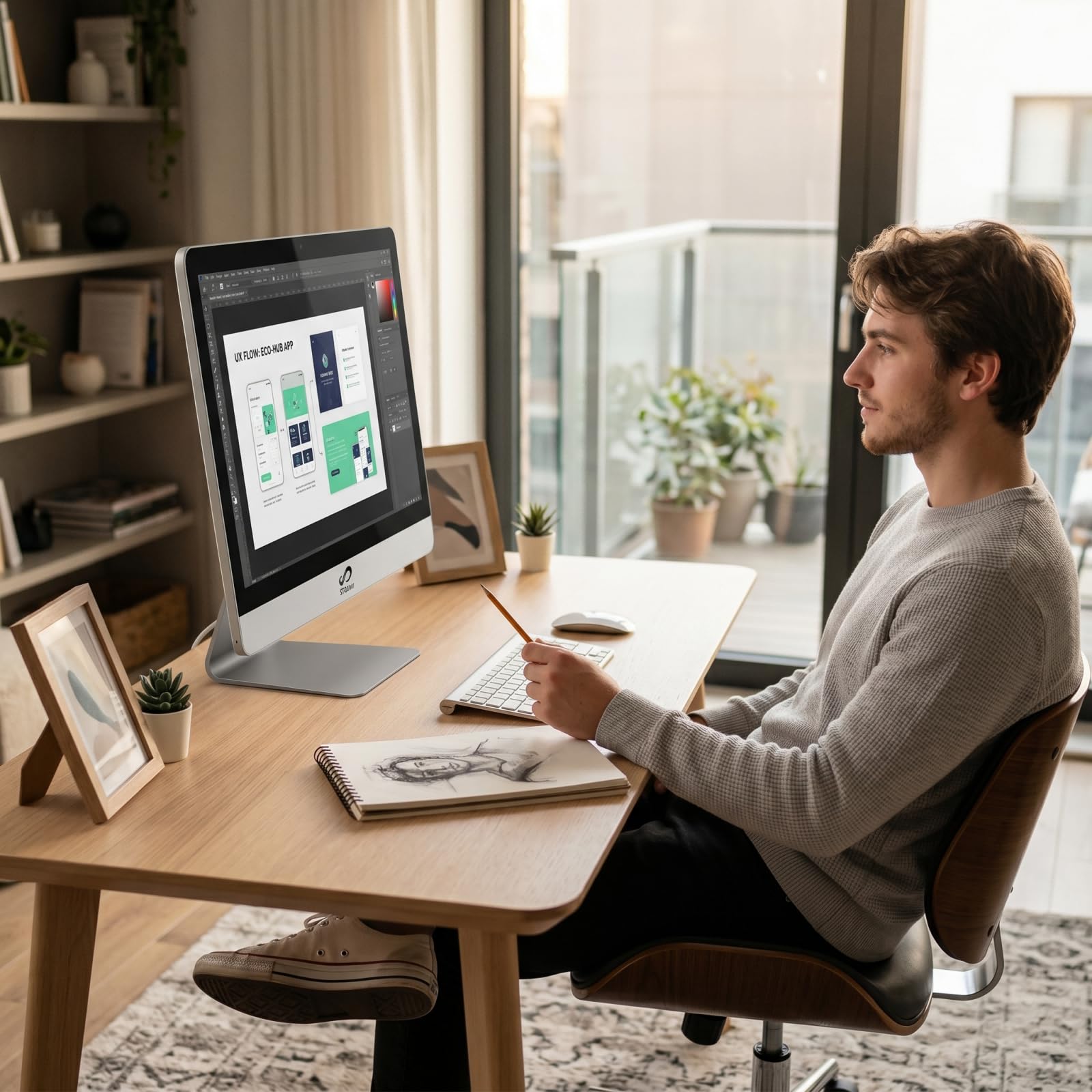 STGSivir PC All in One, Display FHD da 24", Core i7, 16G RAM, 1T SSD | All in One PC, WiFi, BT 5.0, Webcam, Win11 Pro, Bianco, AIO per Casa e Ufficio