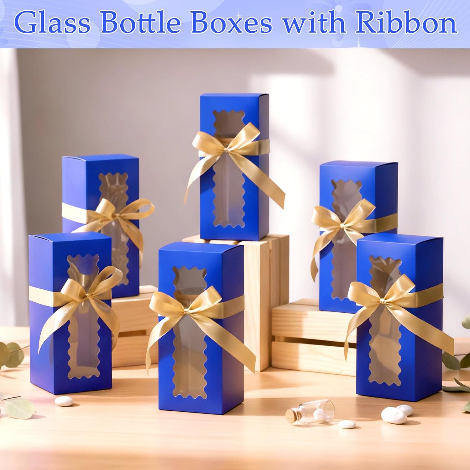 Windyun 100 Pcs Tumbler Gift Boxes for Sublimation Glass Exhibition Boxes Transparent for 12oz 16oz 20oz Shipping Cup Exhibition Packaging for Jars Mug Can Party Supplies (Blue) image 4
