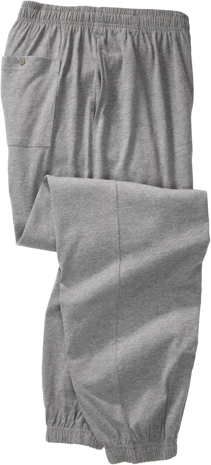 KingSize Men's Big & Tall Lightweight Jersey Elastic Cuff Sweatpants