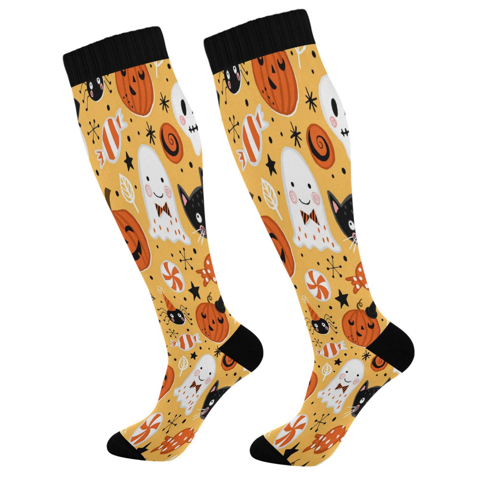 Kigai Christmas Gnomes Compression Socks Women Men Knee High Stockings for Sports,Running,Travel 1Pair