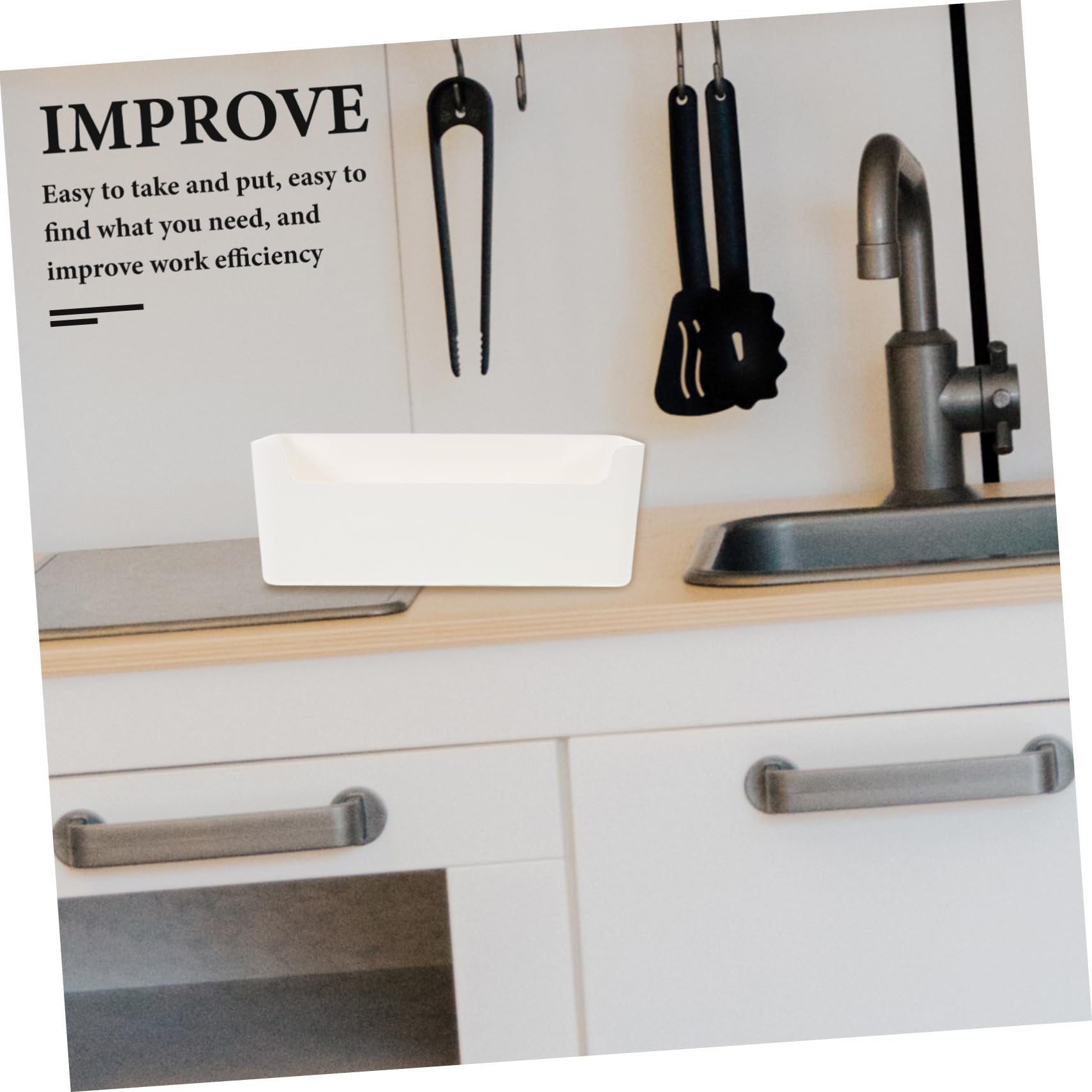8 Pezzi Contenitore Organizer Cassetto Cucina Plastica Bianco | Armadio Cucina e Dispensa, Divisori Modulari per Ordine, Pratica Soluzione a Strati