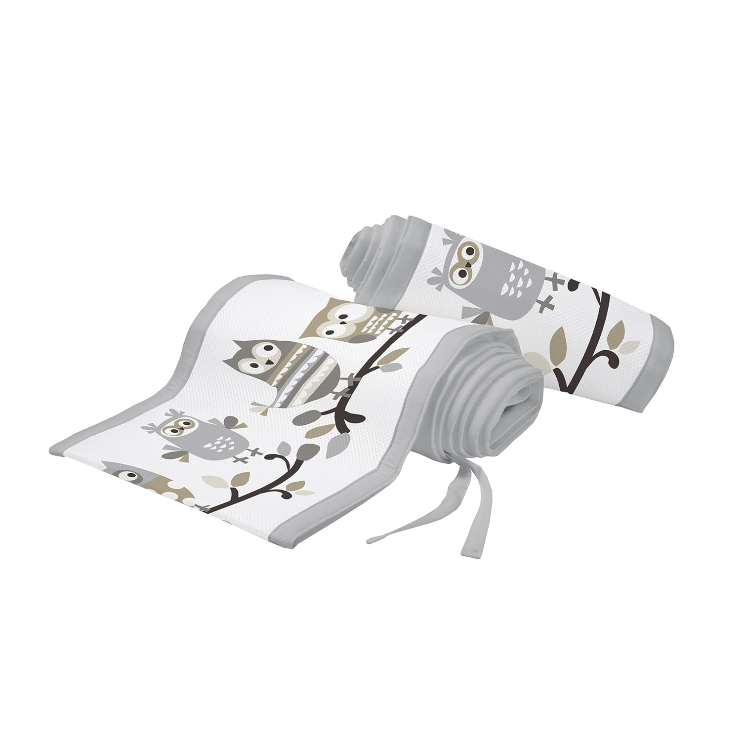 BreathableBaby Classic Breathable Mesh Crib Liner - Owl Fun Gray : Baby