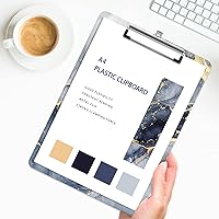 Vista 5 de Portapapeles de plástico A4, lindo portapapeles con clip tamaño carta estándar 9 x 12.5 pulgadas, decorativo para oficina para estudiantes, mujeres