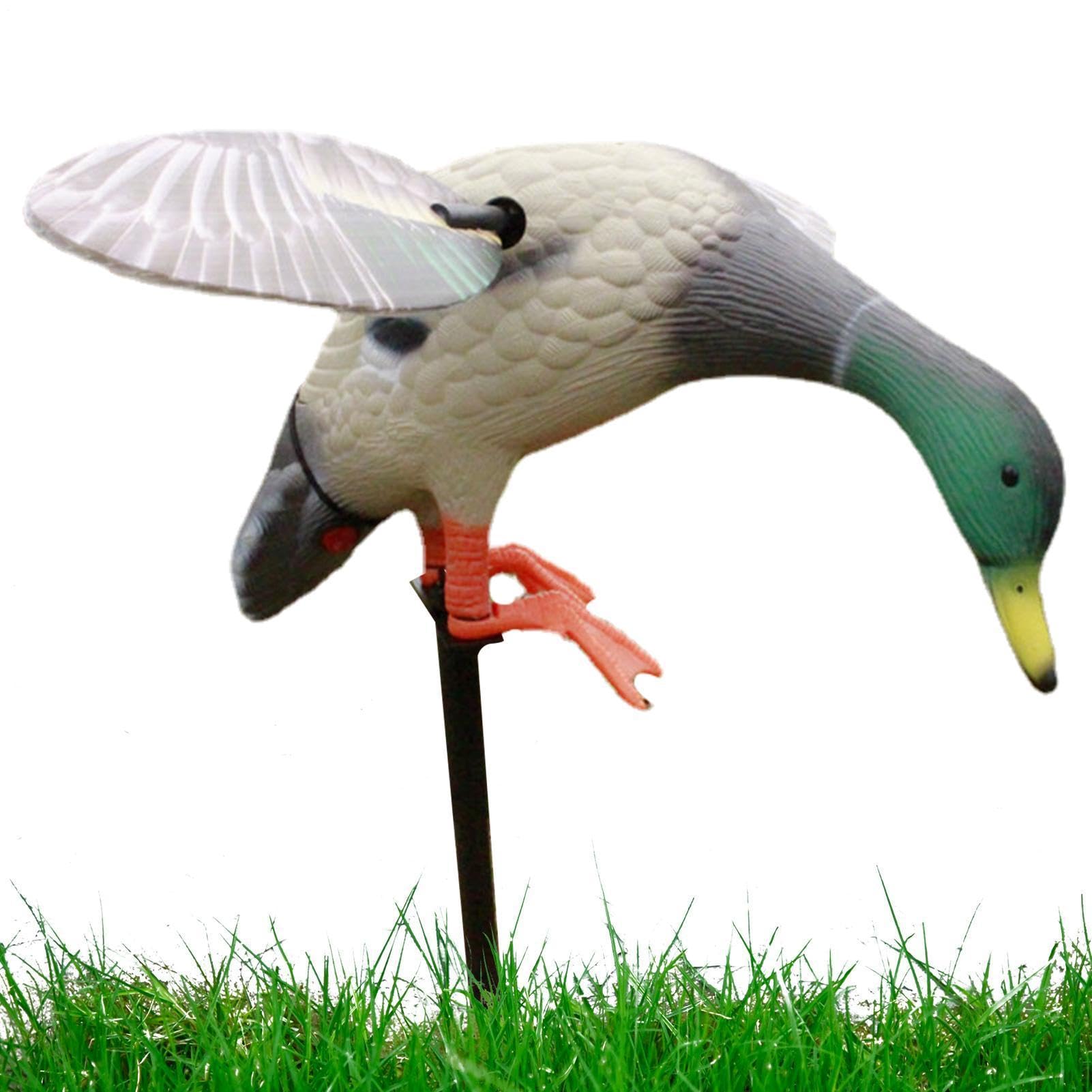 Señuelos de caza de patos - Modelo Mallard giratorio de 40 cm | réplica flexible de aves en movimiento, señuelos eléctricos con control remoto | Equipo de caza de campos con pilas para