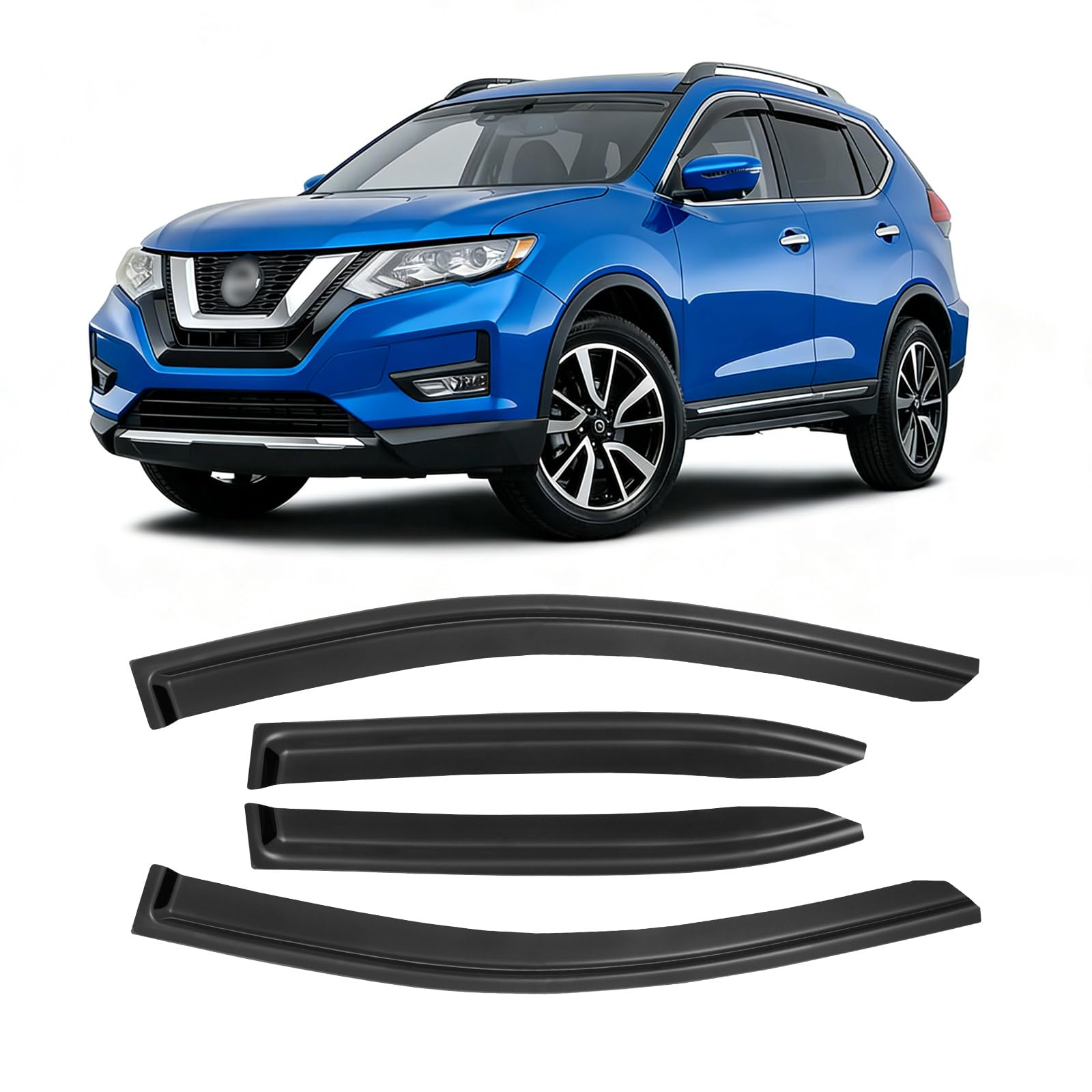Window Rain Guards for 2014-2020 Nissan Rogue(Exclude Rogue Sport Models), Window Visor Guard Vent Wind Shade Deflector Rain Shield Protector Sun